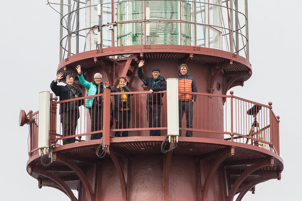 Moedigen op vuurtoren